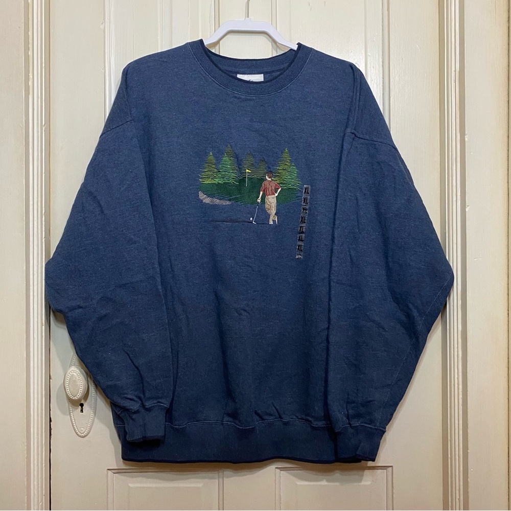 M&C SPORT | Vintage Crewneck Sweatshirt Pullover with Golf Embriodedy